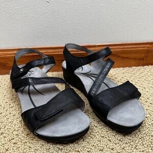 Abeo Sandals Quartz Metatarsal Low Heal Black Women's 7N Comfort Strappy Narrow